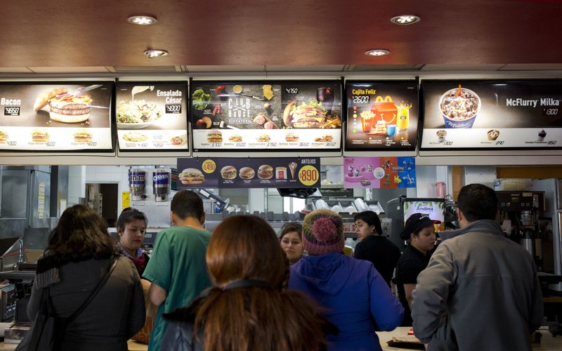 Children in line at fast food restaurant (Credit: AP)